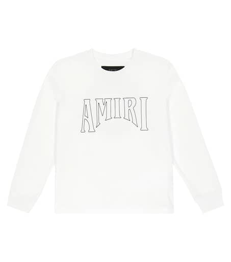 Logo cotton jersey sweatshirt in white - Amiri Kids | Mytheresa