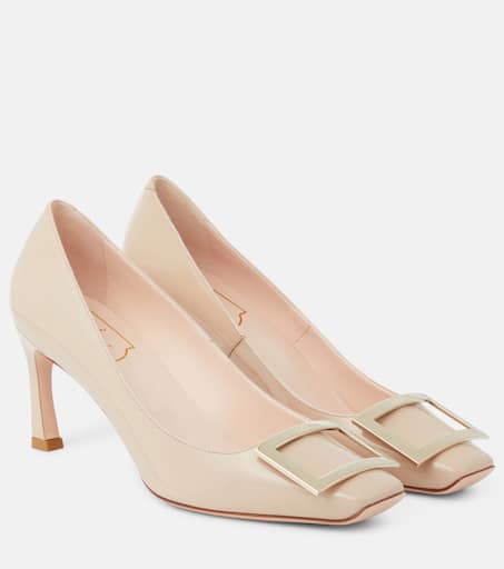 Trompette 70 patent leather pumps in neutrals - Roger Vivier