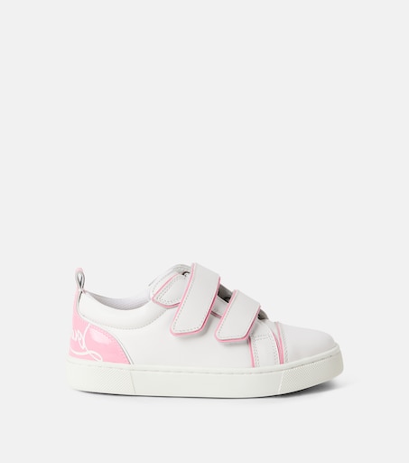 Christian Louboutin Kids 퍼니토 스크래치 레더 스니커즈