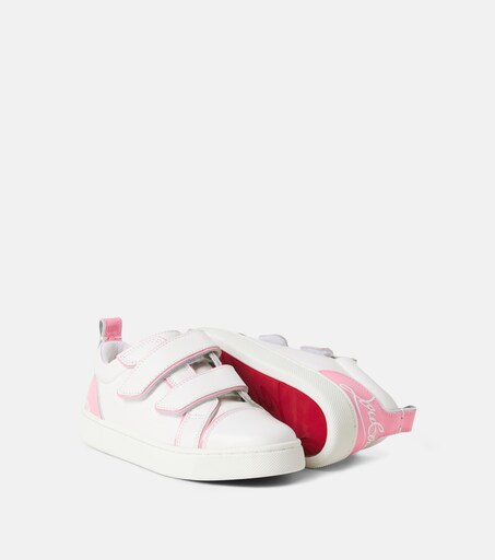 Christian Louboutin Kids 퍼니토 스크래치 레더 스니커즈