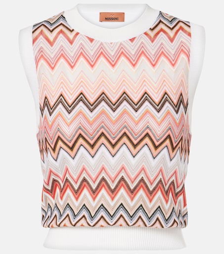 【関税込み】missoni CHEVRON VEST Viscose-blend crewneck vest with chevron insert