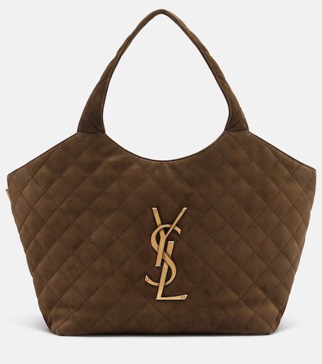 Icare Medium quilted suede tote bag