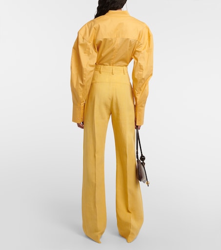 JACQUEMUS 리넨 블렌드 팬츠