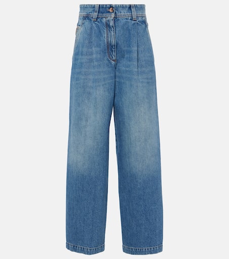 デニム・ジーパン Brunello Cucinelli The Soft Curved Jea-Full Lenght Brunello Cucinelli Soft Curved Wide-Leg Denim Jeans | Neiman
