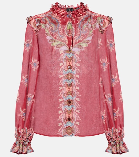 ETRO 프린트 크레폰 블라우스