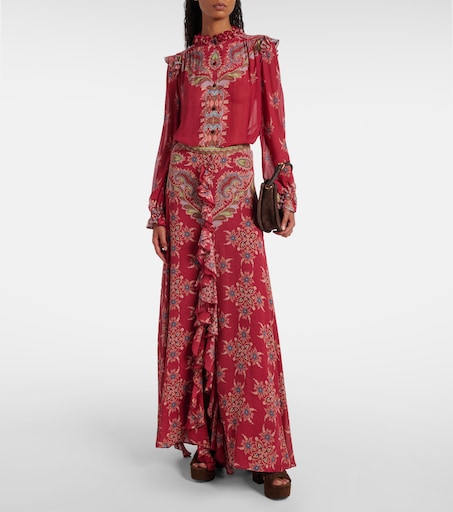 ETRO 프린트 크레폰 블라우스