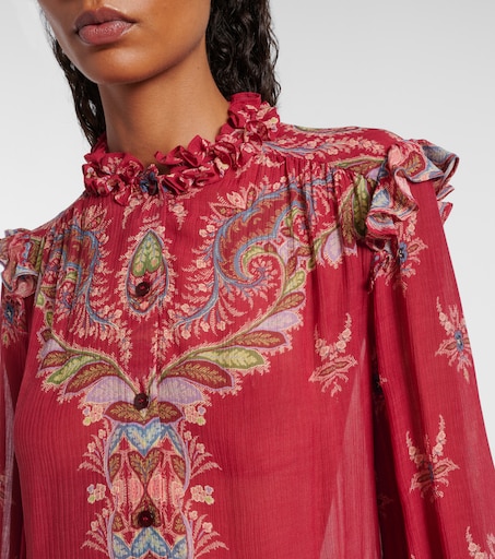 ETRO 프린트 크레폰 블라우스
