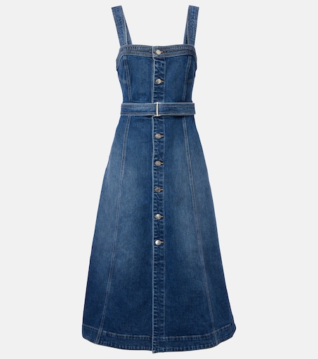 ワンピース AMERI MEDI REMAKE I LINE DENIM DRESS M Esme Denim Midi