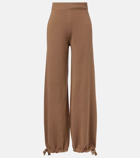 パンツ Max Mara Sand Wool Acinoso Wide-Leg Pant Wool wide-leg pants in white - Max Mara | Mytheresa