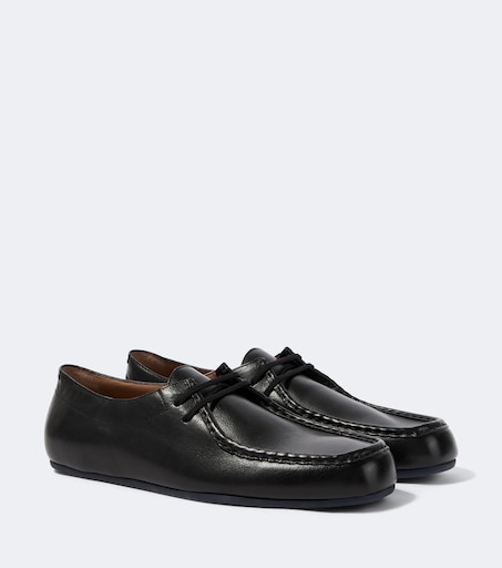 Hood leather lace-up shoes in black - Jil Sander | Mytheresa