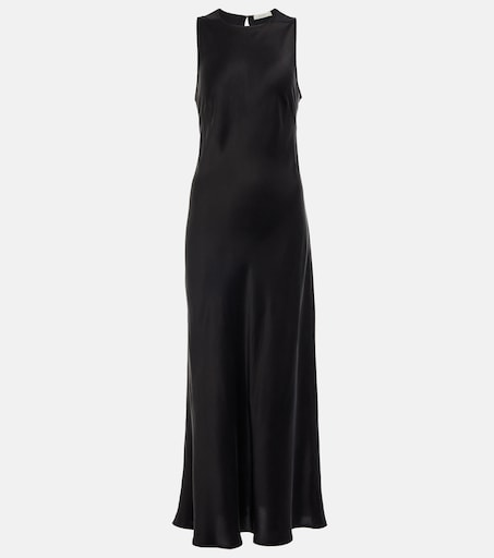 Valencia silk twill maxi dress in black - Asceno | Mytheresa Valencia silk twill maxi dress in black - Asceno | Mytheresa