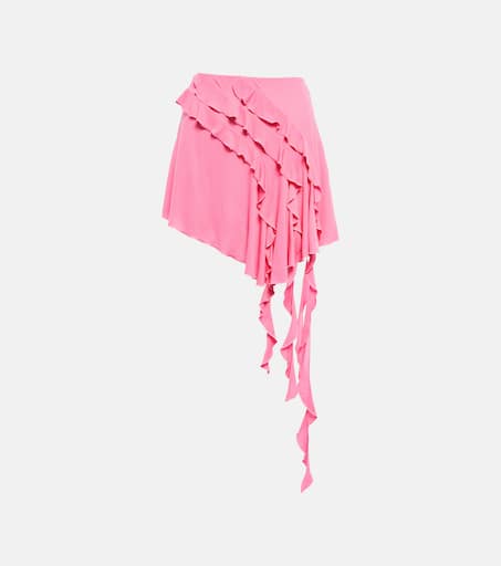 Ruffled jersey miniskirt in pink - Blumarine | Mytheresa