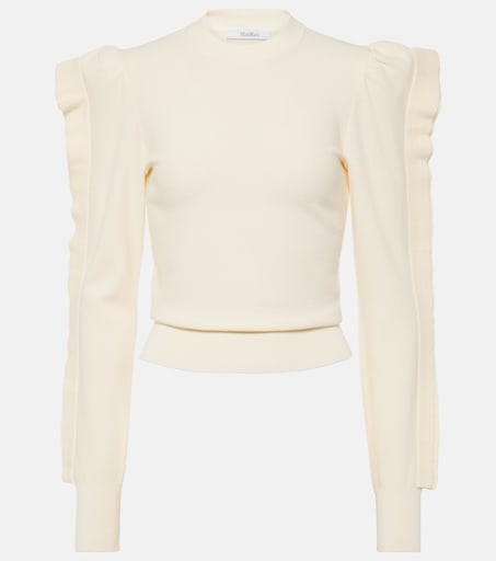 Genero ruffled jersey sweater in beige - Max Mara | Mytheresa
