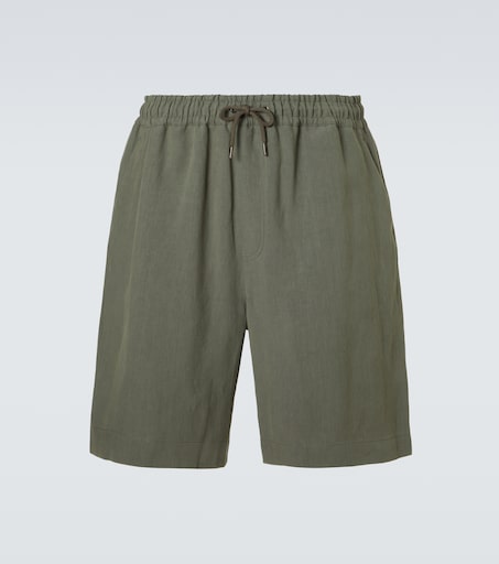 Linen Bermuda shorts in green - Giorgio Armani | Mytheresa