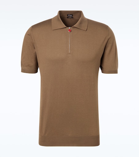 Kiton Cotton half-zip polo shirt