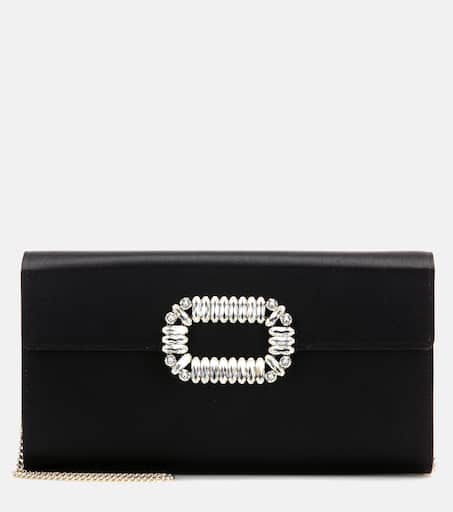 クラッチバッグ ROGER VIVIER BLACK BELLE VIVIER CLUTCH BAG Belle Vivier leather clutch in black - Roger Vivier | Mytheresa