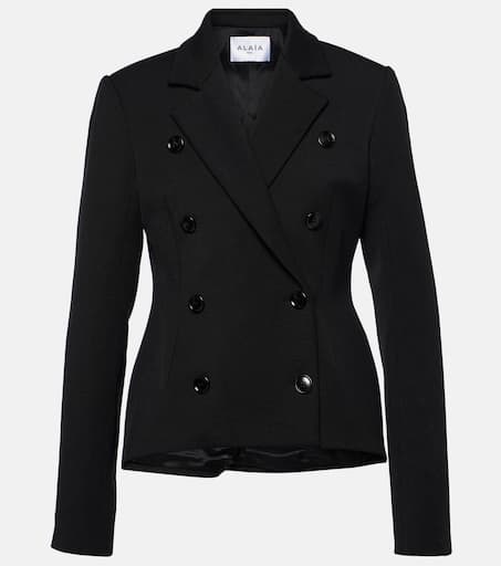 ジャケット Alaia wool gabardine double-breasted jacket ALAÏA BLACK TAILORED WOOL JACKET WITH HOOD | ALAÏA AE