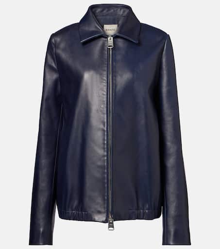 ジャケット KHAITE FW25 Jackets (61834204 200) Jackson leather jacket in blue - Khaite | Mytheresa