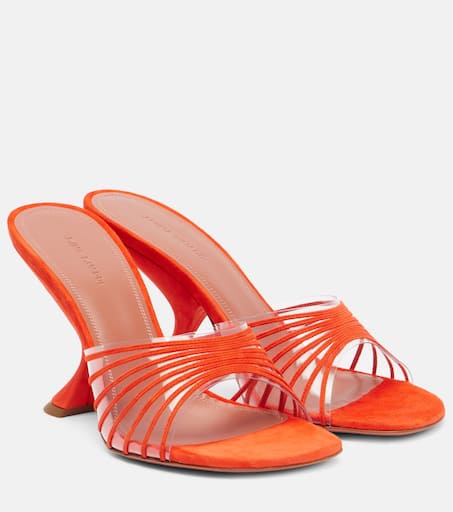 サンダル・ミュール AMINA MUADDI Orange Satin Anok 105 Mules Anok Slipper 105 Orange Satin