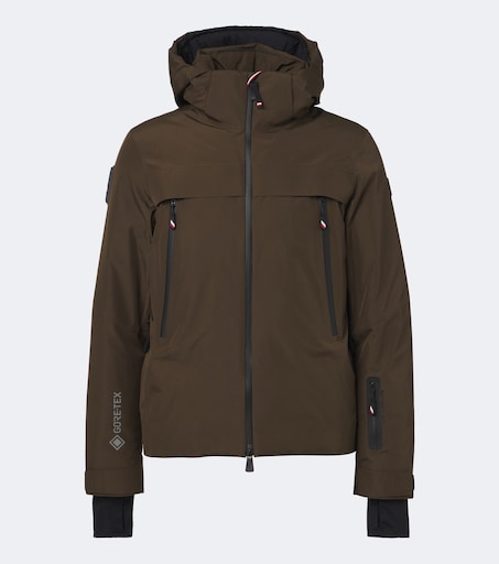 Hooded technical down jacket