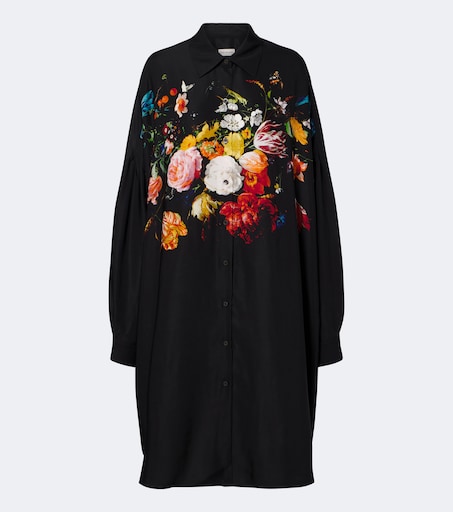 Floral shirt dress