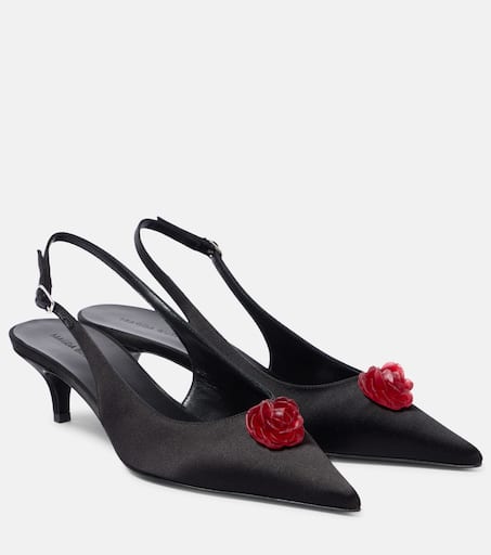 【関税込み】MAGDA BUTRYM ROSETTA SLINGBACK Slingback satin pumps in pink - Magda Butrym | Mytheresa