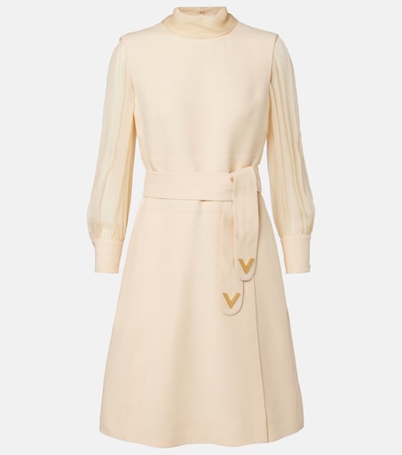 Wool and silk Crepe Couture minidress in pink - Valentino Garavani