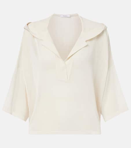 Didy knitted cotton-blend shirt in white - Max Mara | Mytheresa