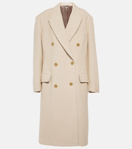 Double-breasted wool-blend coat in neutrals - Acne Studios
