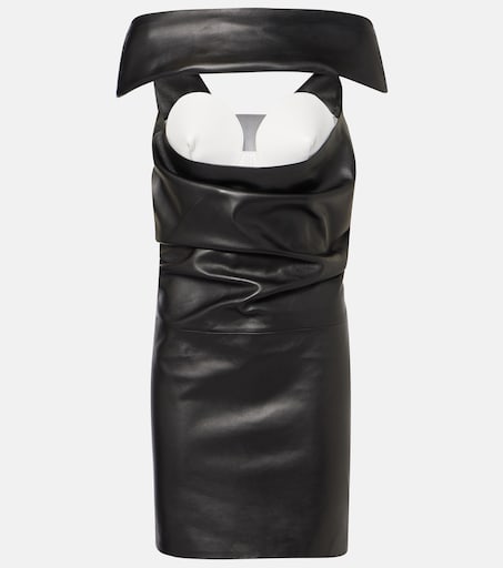 draped leather dress Cutout cocktail in black - Jean Paul Gaultier subcategory:Boots
