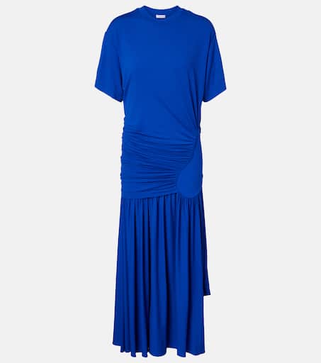 [Salvatore Ferragamo]ニットミディドレス Ferragamo Asymmetric Dress in Red | Lyst
