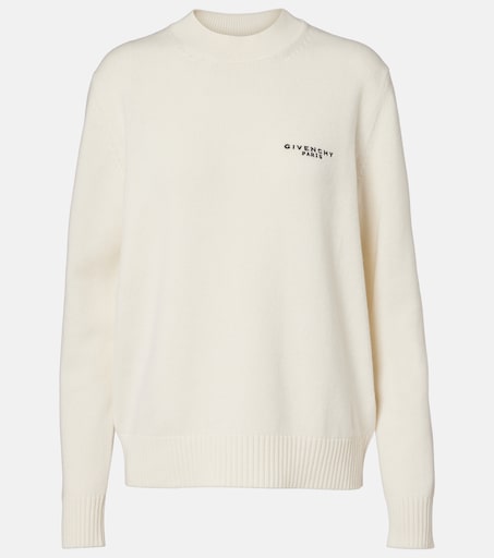 Logo wool and cashmere sweater in white - Givenchy | Mytheresa