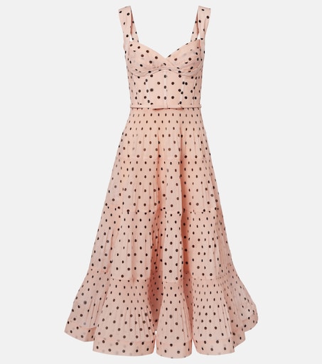 chinese dress ladies Amélie Polka Dot Lace-Up Back Maxi Dress – Roseline main image 0