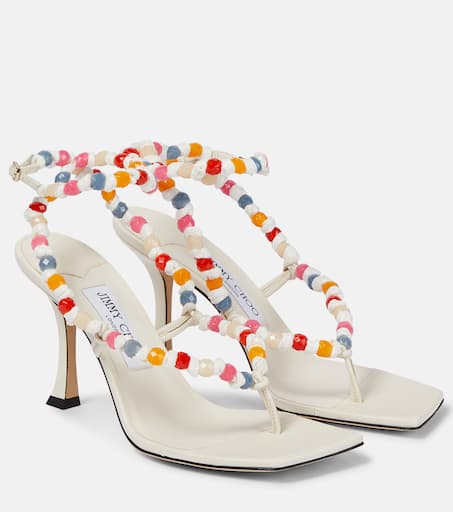サンダル・ミュール JIMMY CHOO Ivory Leather Lonnie 90 Sandals Jimmy Choo Ivory Leather Lonnie 90 Sandals | italist, ALWAYS