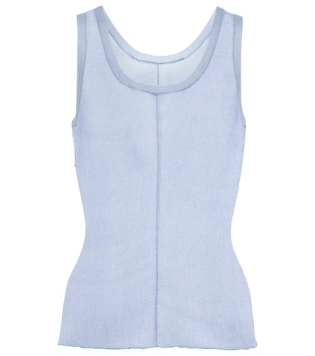 トップス peter do tank top Crewneck knit tank top in blue - Peter Do | Mytheresa