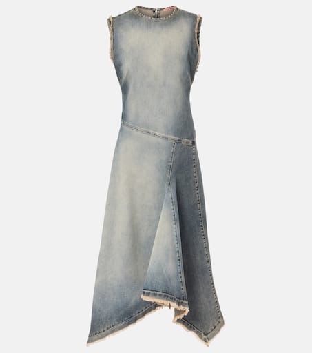【Acne Studios】 Delouise ruffled denim midi dress Delouise ruffled denim midi dress in blue - Acne Studios