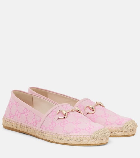 【GUCCI】 Horsebit GG Canvas espadrilles Horsebit GG Canvas espadrilles in pink - Gucci | Mytheresa