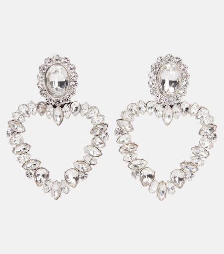 Crystal-embellished earrings in silver - Self Portrait