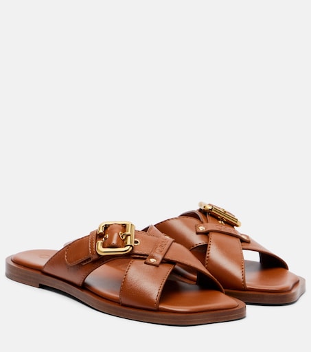Nil leather slides in brown - Chloe | Mytheresa display picture 1