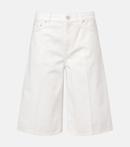Denim Bermuda shorts in white - Toteme | Mytheresa