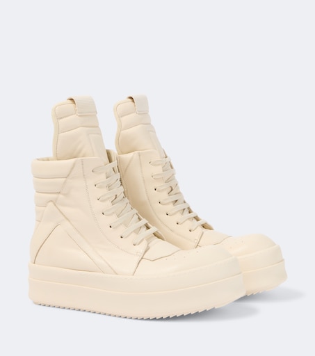 Mega Bumper Geobasket leather sneakers in white - Rick Owens