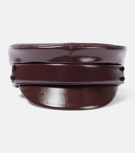 【Ruslan Baginskiy】ロゴストライプ newsboyキャップ Logo striped newsboy cap in brown - Ruslan Baginskiy | Mytheresa