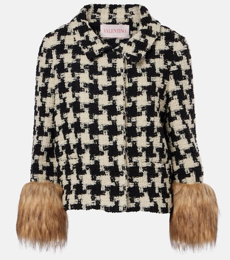 Macro Pied De Poule tweed jacket in black - Valentino