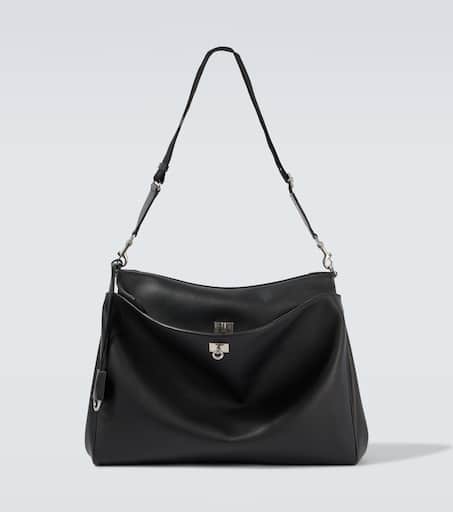 ショルダーバッグ・ポシェット BALENCIAGA Women Messenger Bags 8064582AAR81000 Black Balenciaga - Logo-Print Leather Messenger Bag - Black Balenciaga