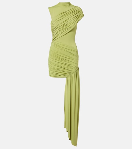 Ravenna draped jersey minidress in green - De La Vali | Mytheresa