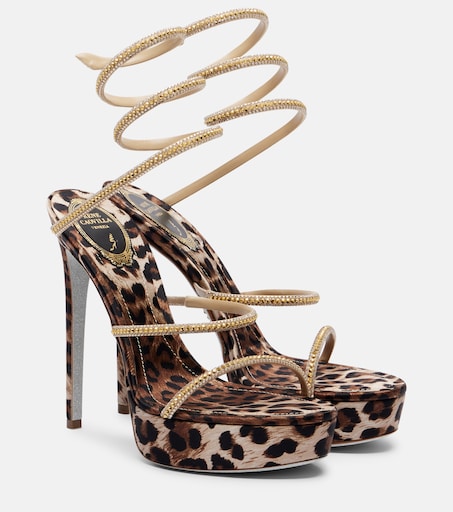 Cleo embellished satin platform sandals