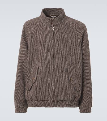 Herringbone wool tweed blouson in grey - Auralee | Mytheresa