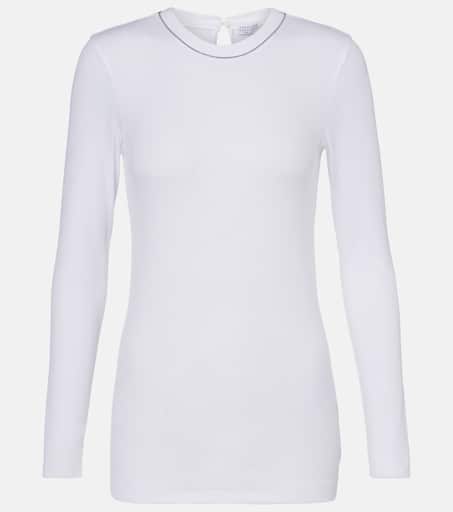 Tシャツ・カットソー BRUNELLO CUCINELLI Women Tops MOA718812 C159 WHITE Women's tops, t-shirts and polos | Brunello Cucinelli