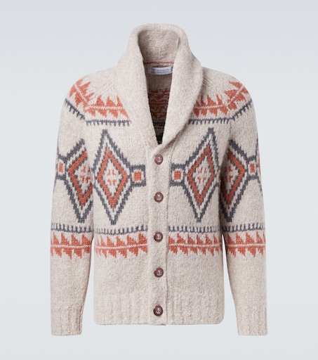 Brunello Cucinelli Jacquard wool-blend cardigan