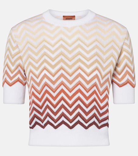 超美品【nagonstans】knit combination shirt M T-shirt with zig zag motif and back logo Multicoloured | Missoni